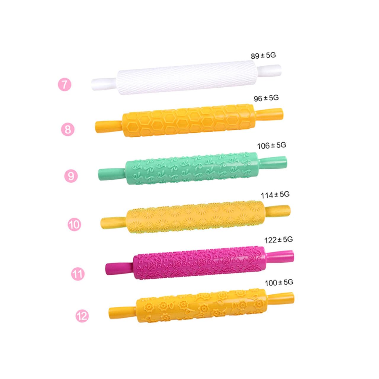 LALAFINA Rouleau à Pâtisserie 8pcs en Plastique Plusieurs Styles Multifonction Motifs Décoratifs Outil Créatif pour Pâte, la Cuisine et Pâtisserie DIY pour Garçon et Filles