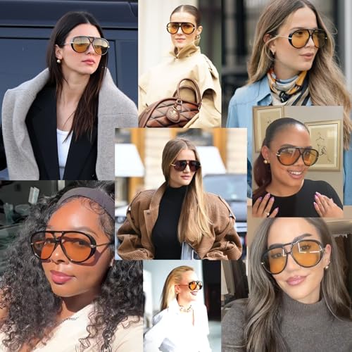 Oversized Aviator Sunglasses for Women, Fashion Large Big Frame Sun Glasses 2025 Designer Ladies Shades3