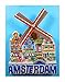 Souvenir Magnet Amsterdam Windühle Tulpen 11 x 8 x 2,5 cm Holland Maritim Kühlschrankmagnet Figur Deko GMTX 15640
