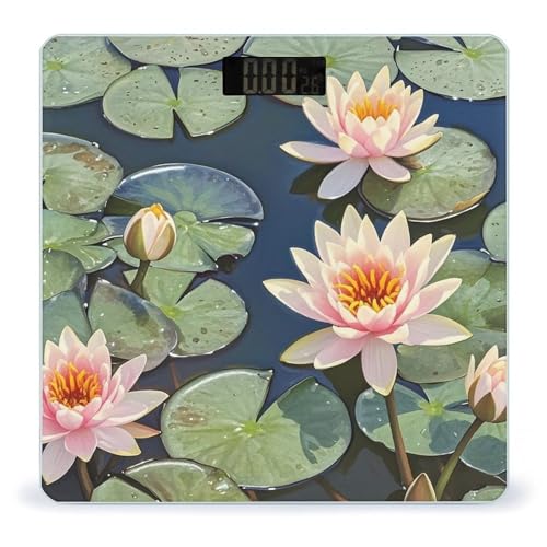 Báscula Digital de Baño con Diseño Floral y Pantalla LCD miniatura 1