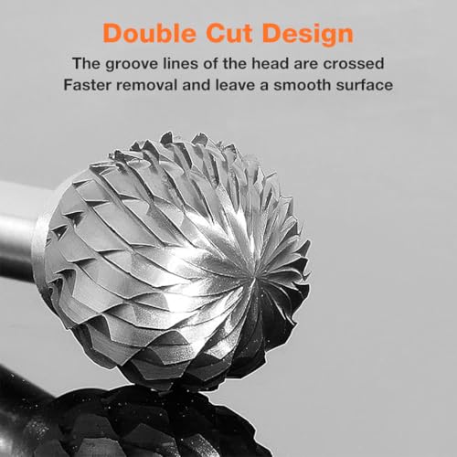 Image of Serplex Tungsten Carbide Rotary Burr Set for Dremel, 10pcs Carbide Double Cut Carving Burr Bits with 1 /8 inch Shank Rotary Tool Accessories for Woodworking, Engraving, Drilling, Steel Metal Working
