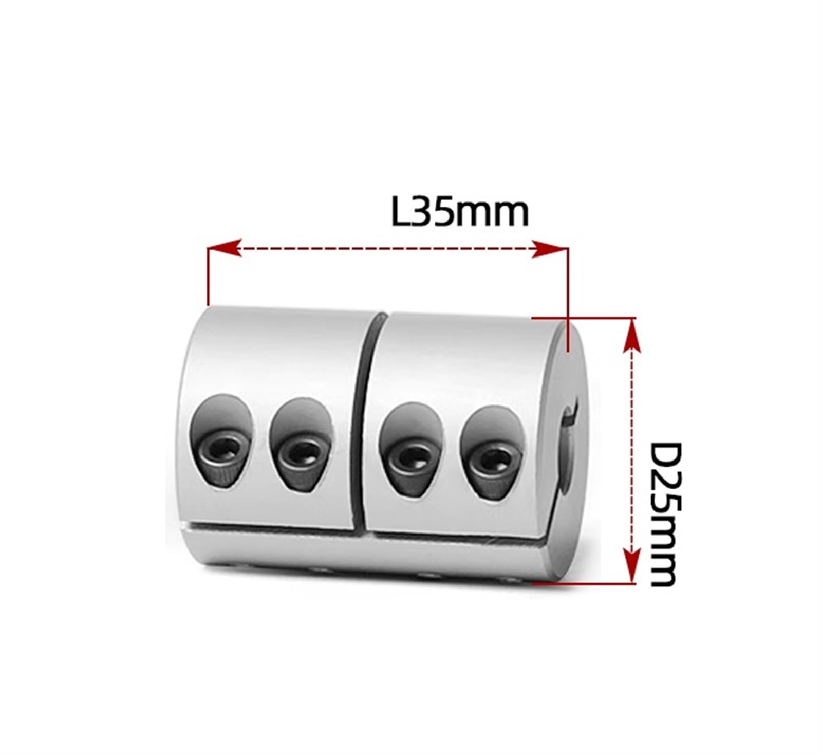 Rigid coupling,Stainless steel rigid coupling 1pcs D25L35 3D Printer Part Lead Screw Aluminium RIgid Coupler Coupling Motor Electric CNC Machine(4x6mm)