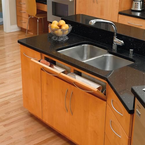 Image of Rev-A-Shelf 13 inch Tip Out Tray with Soft Close for Sink Base Cabinets, Storage Organizer for Kitchen, Laundry Room, or Vanity Cabinets, 6581-13SS-SC-1