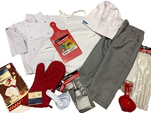 Miniatura 9 de CHEFSKIN Niños Niños Conjunto Chefe Chaqueta Sombrero Delantal Pantalones y Herramientas