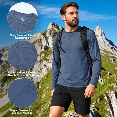 Image of Mens Swim Shirts UPF 50+ Sun Shirts Rash Guard Quick-Dry Fishing T-Shirts