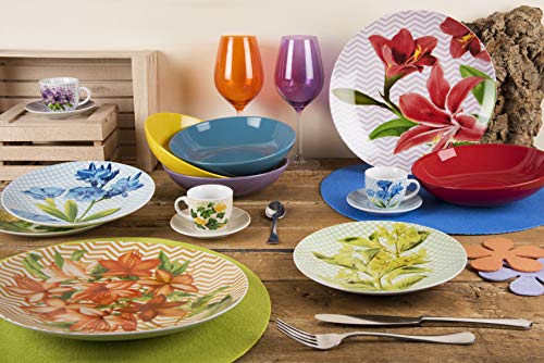 Excelsa Floral Servicio Tazas de café con plato, multicolor - Imagen 3