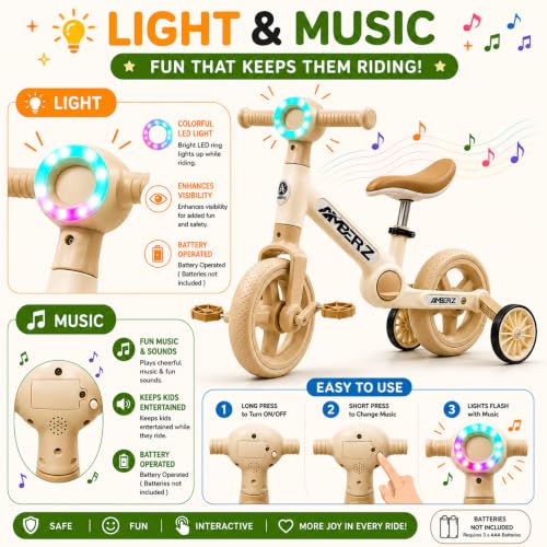 Image of Velo-Glide 3-in-1 Tricycle for Kids | Kids Cycle with Convertible Balance Bike & Training Wheels | Baby Cycle with Adjustable Seat & Pedals | Toddler Bicycle for Boys & Girls