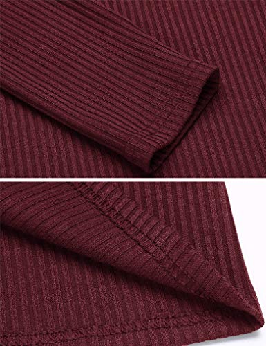 Tobrief Women's Henley Shirts Long Sleeve V Neck Ribbed Button Down Knit Sweater Fitted Tops4