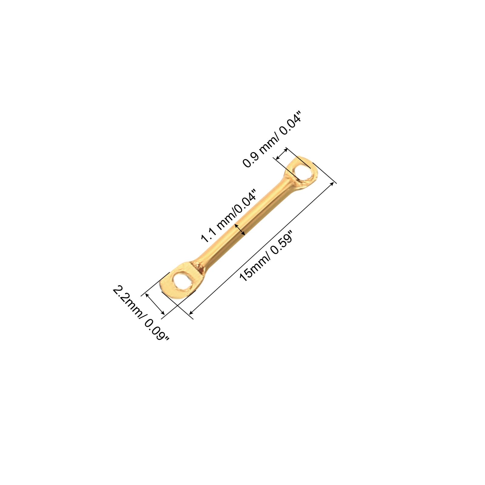 PATIKIL Bar Links for Jewelry Making 200 Pcs 30mm/1.18" Stick Strip Earring Connectors 2 Hole for Earring Necklace Bracelet DIY Light Golden - Image 2