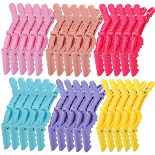 30 pinzas de cocodrilo para cabello coloridas miniatura 1