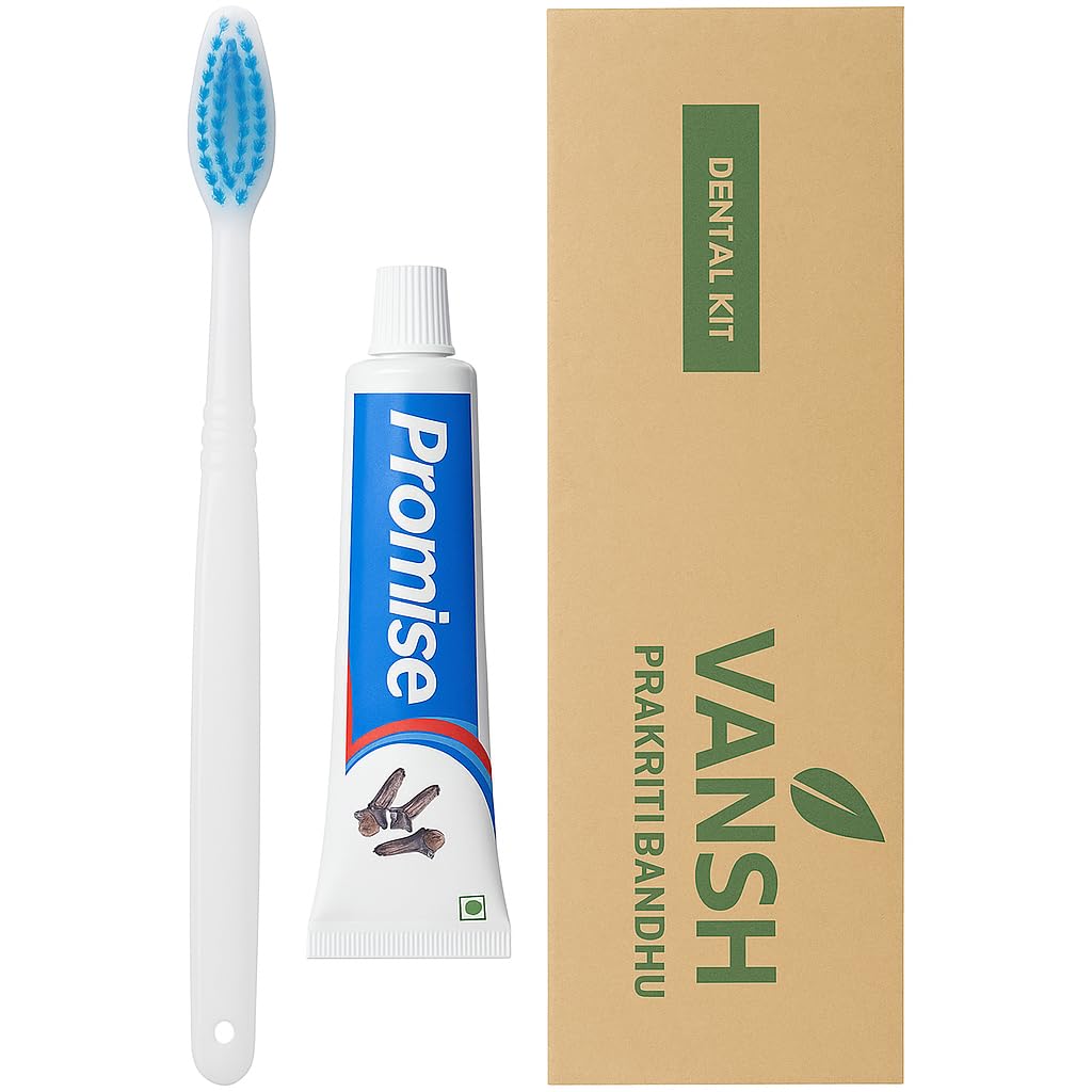 VANSH - PRAKRITI BANDHU Dental Kit for Hotel (Pack of 100) - 1 Toothpaste and 1 Toothbrush Set - Hotel Amenities and Accessories-image-13