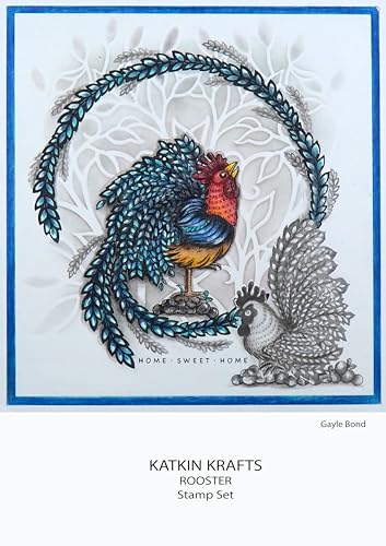 KatKin Krafts Roosters 6 in x 8 in Clear Stamp Set, 6 x 8 in, Transparent - Image 4