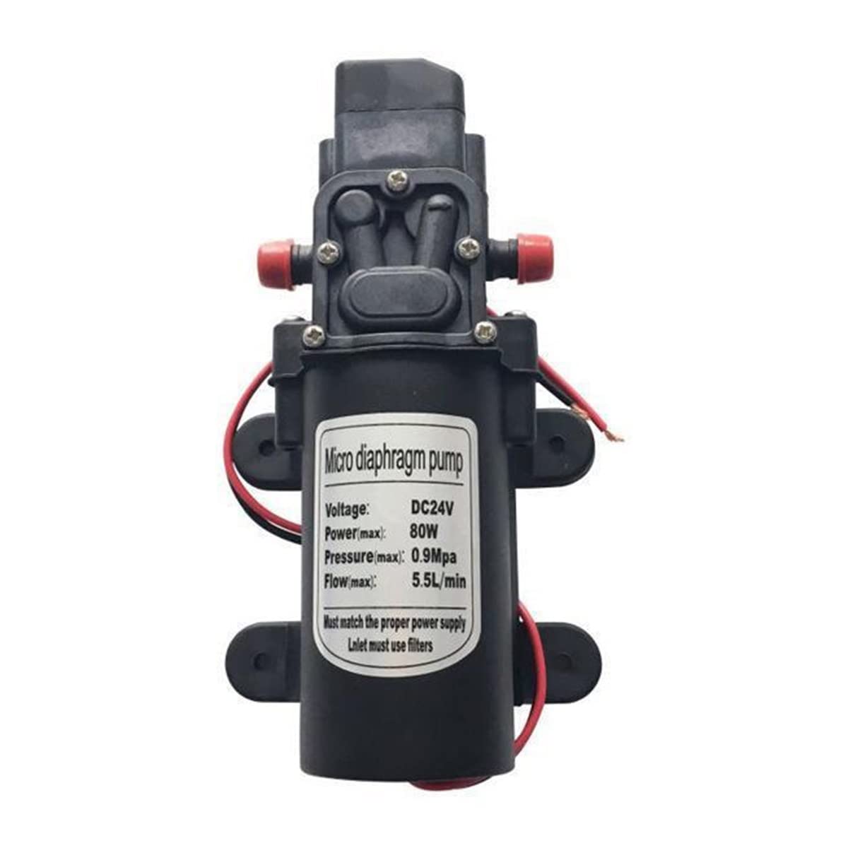 Pompe idrauliche, Parti e Accessori 24V 80W 10mm Tubo Flessibile Pompa a Membrana spinata Pompa Booster autoadescante con pressostato 330L/H
