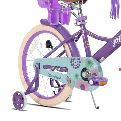 Image of JOYSTAR Little Daisy Kids Bike for Girls Boys Ages 2-10 Years, 12 14 16 20 Inch Girls Bikes with Doll Bike Seat & Streamers, Boys Bike with Flag & Number Plate, Multiple Colors