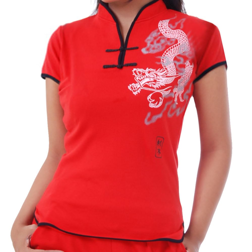 Asien Damen Frauen Drachen Yoga Trainingsanzug, Tai Chi, Hausanzug & Meditations Anzug Baumwolle S M L XL