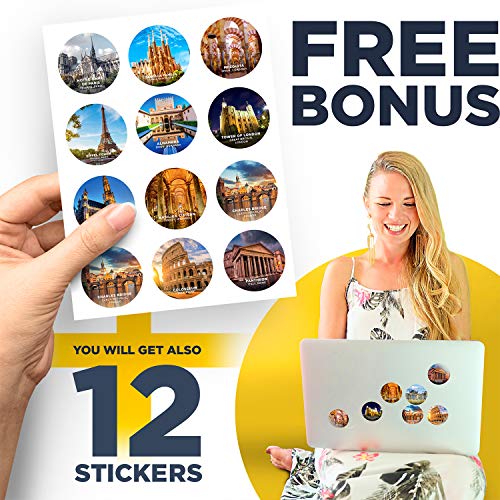 Fridge Magnets Cute Cities – Glass Decorative Magnets for Fridge – Succulent Refrigerator Magnets for Whiteboard, Kitchen and Office – Funny Inspirational Locker Magnets for Boys and Girls – 12 PCs