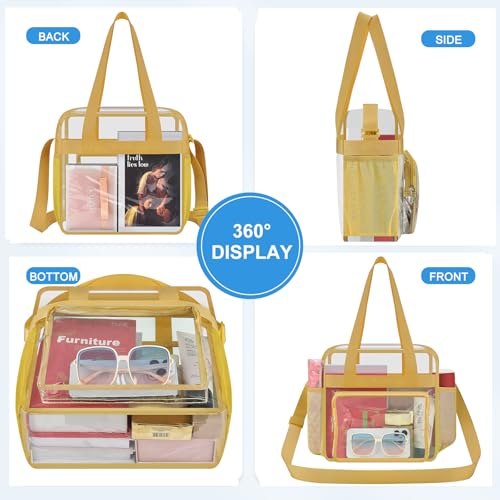 Image of Busiuw Clear Bag for Stadium Events, Stadium Approved 12x12x6 Clear Tote Bag for Sport Fan, Work Concert Travel