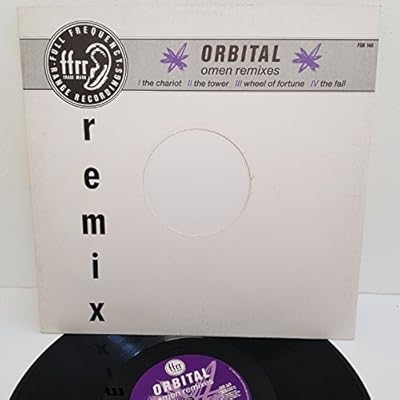 ORBITAL - OMEN REMIXES, (the chariot) and (the tower), B side (wheel of fortune) and (the fall), FXR 145, 12" single