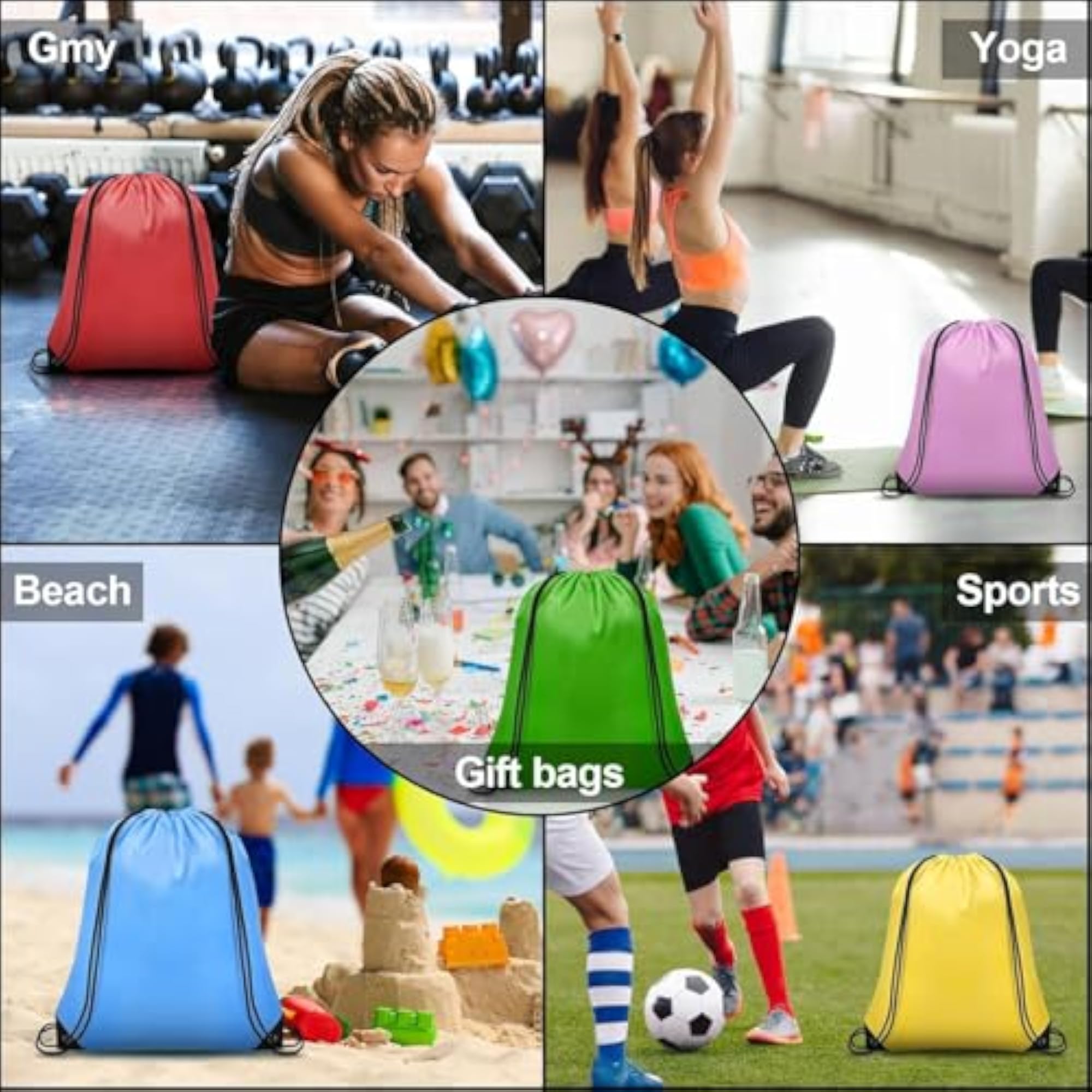 Bulk Drawstring Backpack, Cinch Sack for Gym and Outdoor Sports