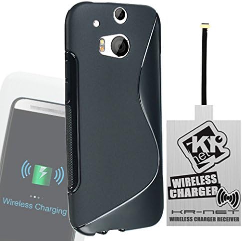 [Aftermarket Product] Black Micro USB Qi Wireless Charger Tag Receiver Coil+Soft TPU Case For HTC One M8