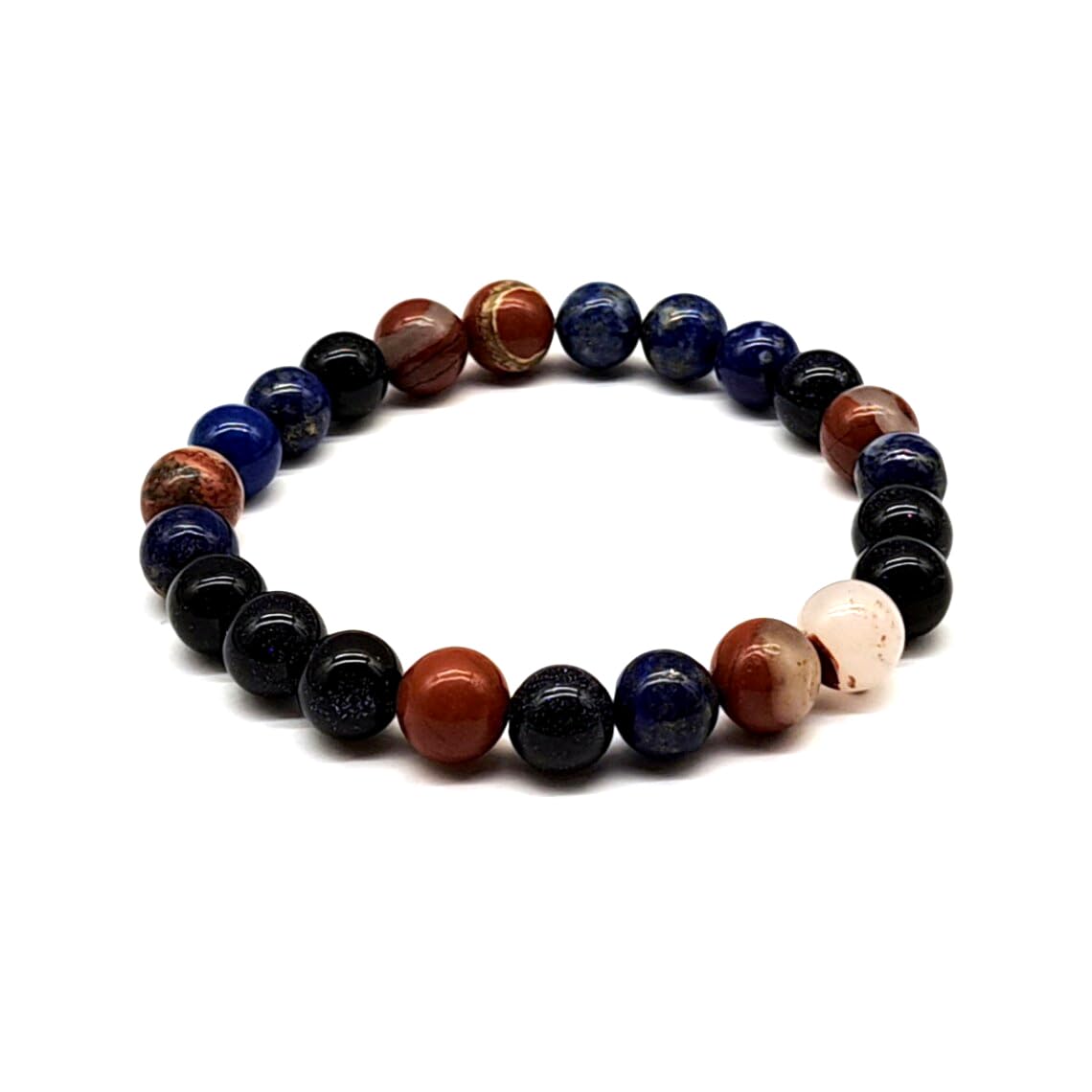 DREAM HOLISTICScorpio Zodiac Magic: Blue Sandstone, Lapis Lazuli, Red Jasper Crystal Bracelet - Astrology Energy Infusion for Passion and Inner Strength