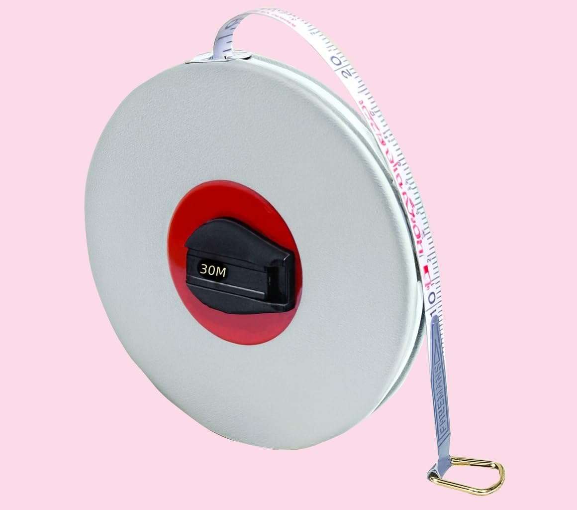 Professional 30 Metre Measuring Tape | Retractable with Metal Hook | Durable ABS Casing | White Long Tape Measure for Construction, Survey, Fabric, and Industrial Use-picture-26