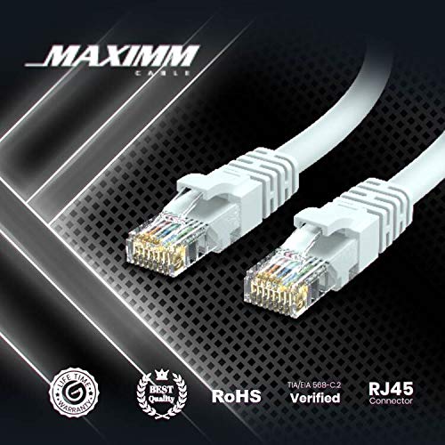 Maximm Cat 6 Ethernet Cable 1 Ft, (12-Pack) Cat6 Cable, Lan Cable, Internet Cable And Network Cable - Utp (White) #TOP6