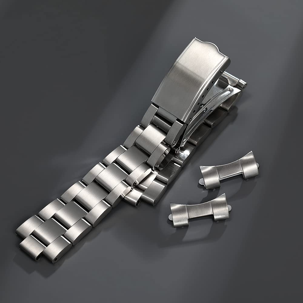 Semdu 316L Stainless Steel Brushed 18mm 19mm20mm Curved End Oiyster Watch Band Bracelet Strap