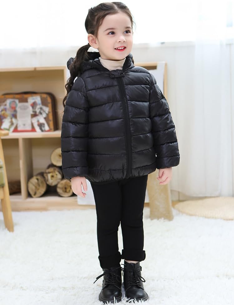 AIWUHE Baby Puffer Jacket Hooded Light Winter Coats Bear Ears Zipper Up Down Coats Outwear for Toddler Boys Girls 6M-4T - Image 10