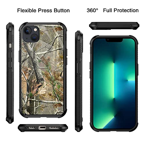 Dahaoguo Iphone 14/13 Case,Leaf Green Camo For Men Boys [Anti-Scratch][Shockproof Corners] Non-Slip+Shockproof Rugged Tpu Protective Case For Iphone 14/13 6.1Inch 2022 Leaf Green Camo #TOP1