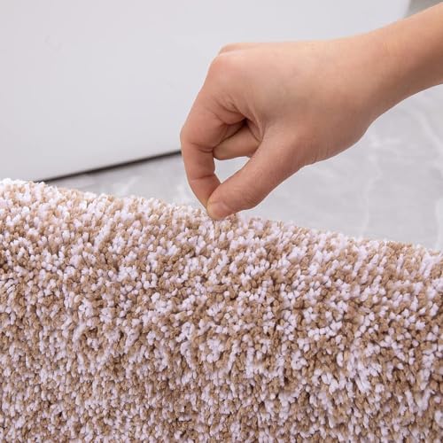 Image of GAVI Home Decor Bath Mat for Bathroom, Anti-Slip Bath mat & Door Mat for Bathroom, Bedroom, Kitchen (60 x 40 CM) (Beige Mat White Border)