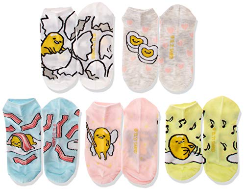 gudetama Women's 5 Pack No Show Ankle Socks