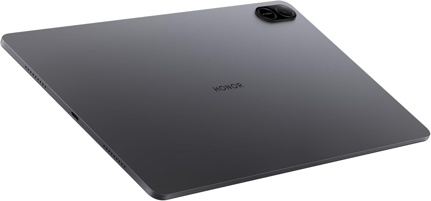 Side view of the HONOR Pad X8a tablet, showing the charging port and speaker grilles.