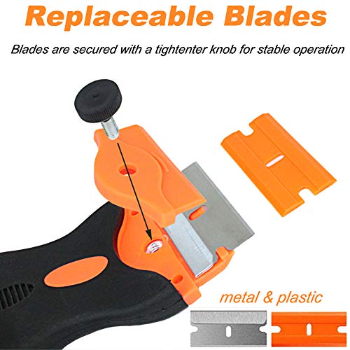 3 Pack Double Edge Razor Blade Scraper Set with 20 Pcs Replacement