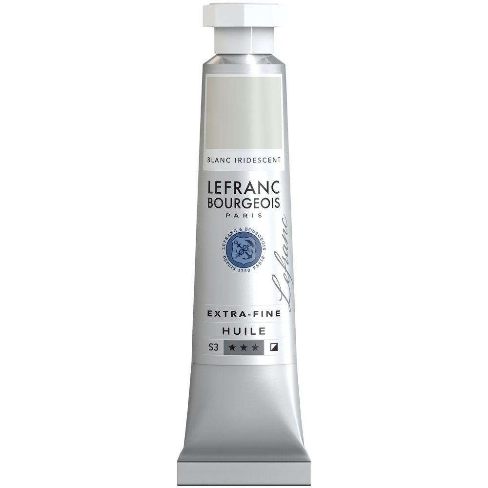 Lefranc Bourgeois 405029 extra feine Ölfarbe in Künstlerqualität aus hochwertigen Pigmenten, lebendige Farben, hohe Lichtechtheit, 20ml Tube - Irisierendes Weiß