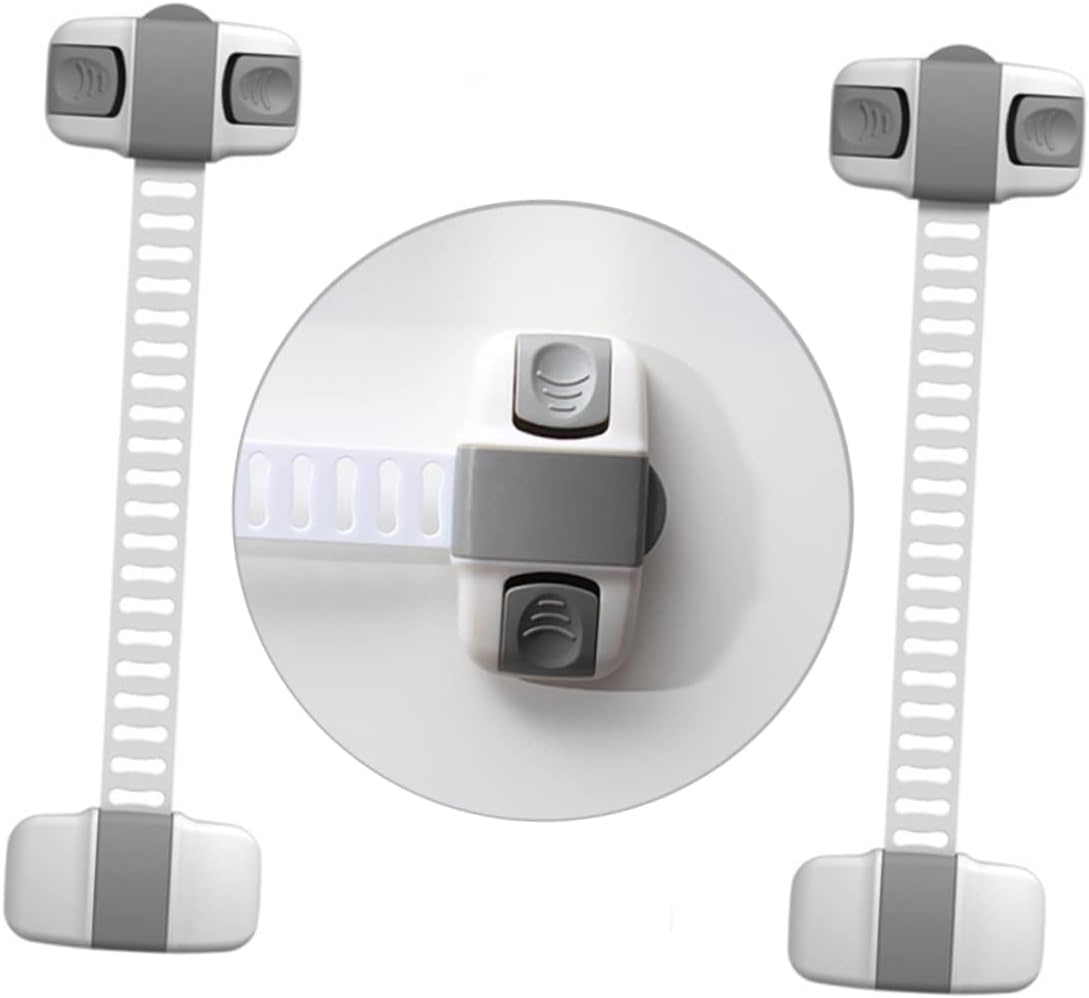 8pc Boy Girl Safety Lock Multifunctional Protective Cabinet Lock for Hand Security Grey Wardrobes and Appliances