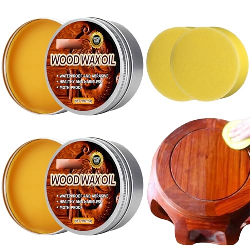Bienenwachs Möbelpolitur Holz,Cera de Abeja para Muebles,2pc Cera de Abejas para Madera,Cera de Abejas Natural para Cuidado de Muebles de Madera,Pulidor de Madera de Cera de Abeja