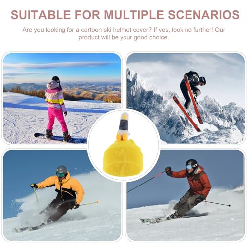 Funda elástica para casco de esquí y protector transpirable amarillo dibujos 55-62 cm 3