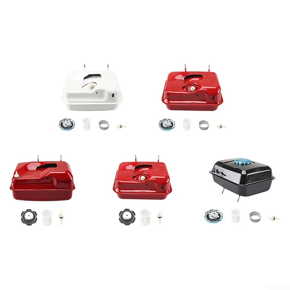 Kit de réservoir de carburant pour moteurs GX160 168F 170F, réservoirs à essence de 4,5 l en métal avec protection contre la rouille, pièce de rechange pour cultivateurs et générateurs, noir et blanc