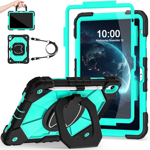 Image of Auizotl Case for iPad (A16) 11th /10th Generation 2025 /2022,iPad Case 10th Generation with Rotating Stand Screen Protector,Shockproof Cover for i Pad 11.0 /10.9 Inch Cases,Black Mint