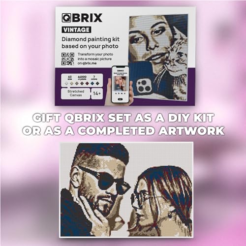QBRIX - Photo Art Custom Diamond Painting Kit | Custom Diamond Art Kit for Adults, Handmade Gift, Adult Craft Kit, DIY Painting Kit