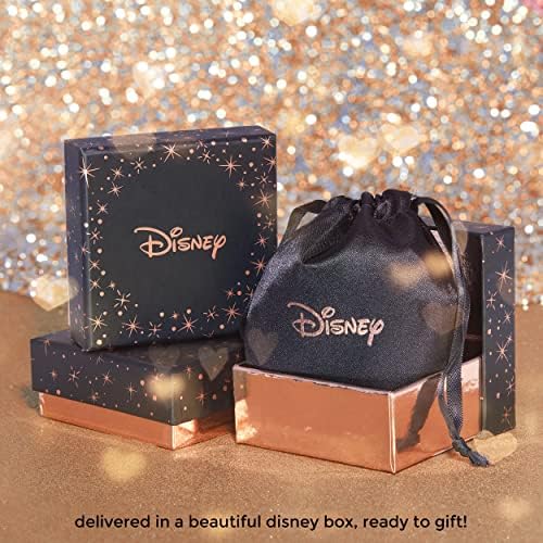 Disney Beauty and the Beast Pink Gold Over Sterling Silver Enchanted Rose Cubic Zirconia Necklace 18"