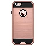 AMZER Hybrid Metto Dual Layer Case Skin for iPhone 6 Plus, iPhone 6S Plus - Retail Packaging - Rose Gold/Black