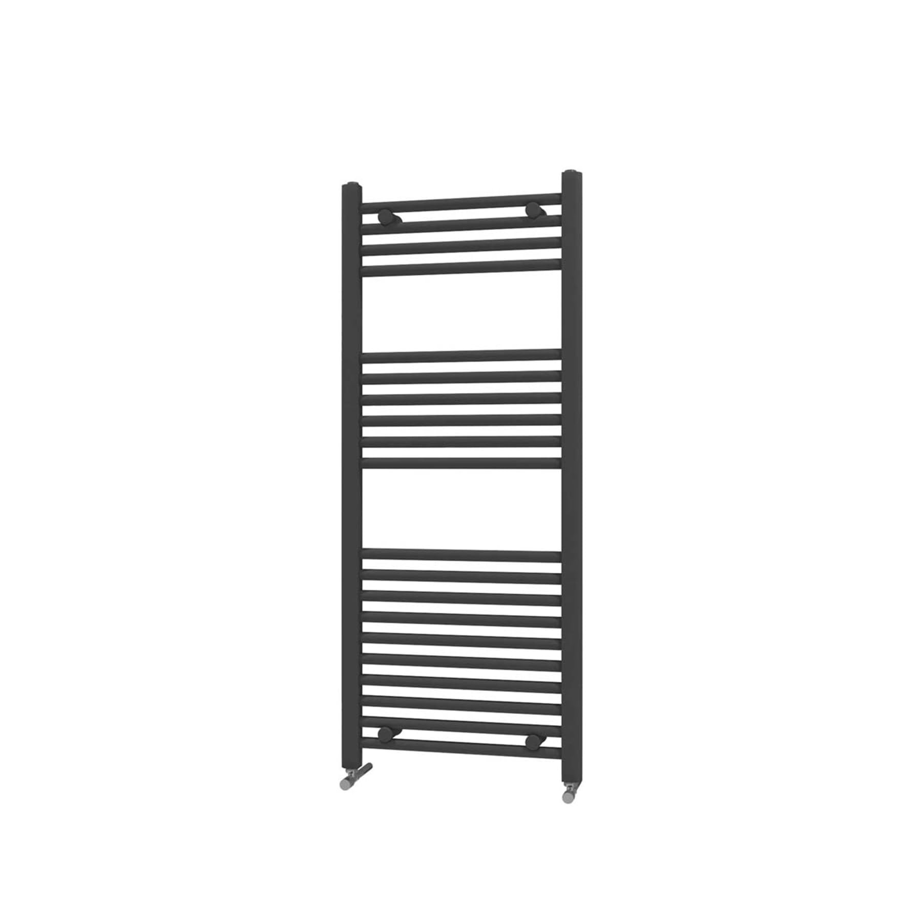 600 x 1200mm Matt Black Straight Central Heating Towel Rail Bathroom Ladder Warmer