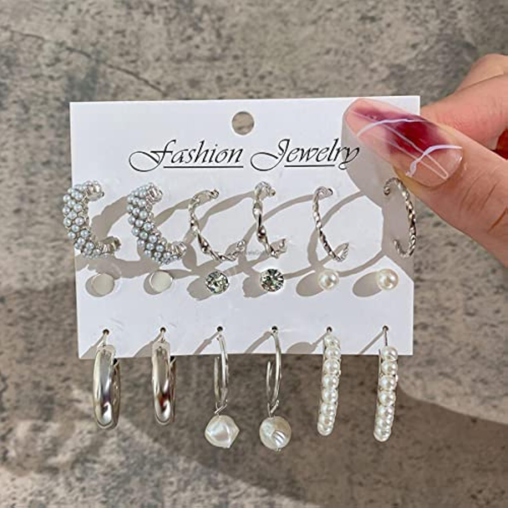 Plated-Toned Contemporary Hoop Earrings Set of 9