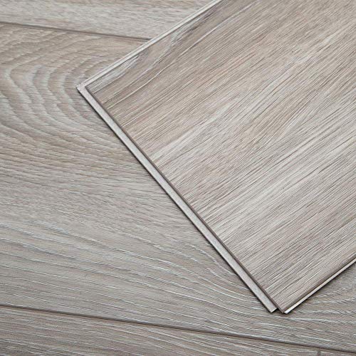 Diflart Cantha Oak 23.6 sq.ft Vinyl Plank Flooring Click Locking 48x7 inch Lvt Flooring Waterproof Foam Back Rigid SPC Core Wood Grain Finish