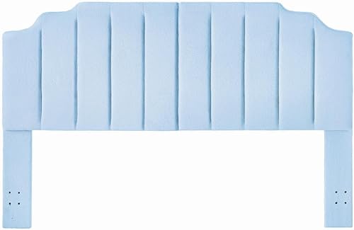 Vista 11 de 24KF - Cabecera con tapiz capitoné de terciopelo, diseño moderno de canales verticales y tablero curvo, para cama King/California King, gris oscuro