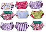 Reversible Baby Doll 9-Pack Cloth Diaper Set, Assorted | Baby Doll Diapers Set, Doll Diapers, Preten