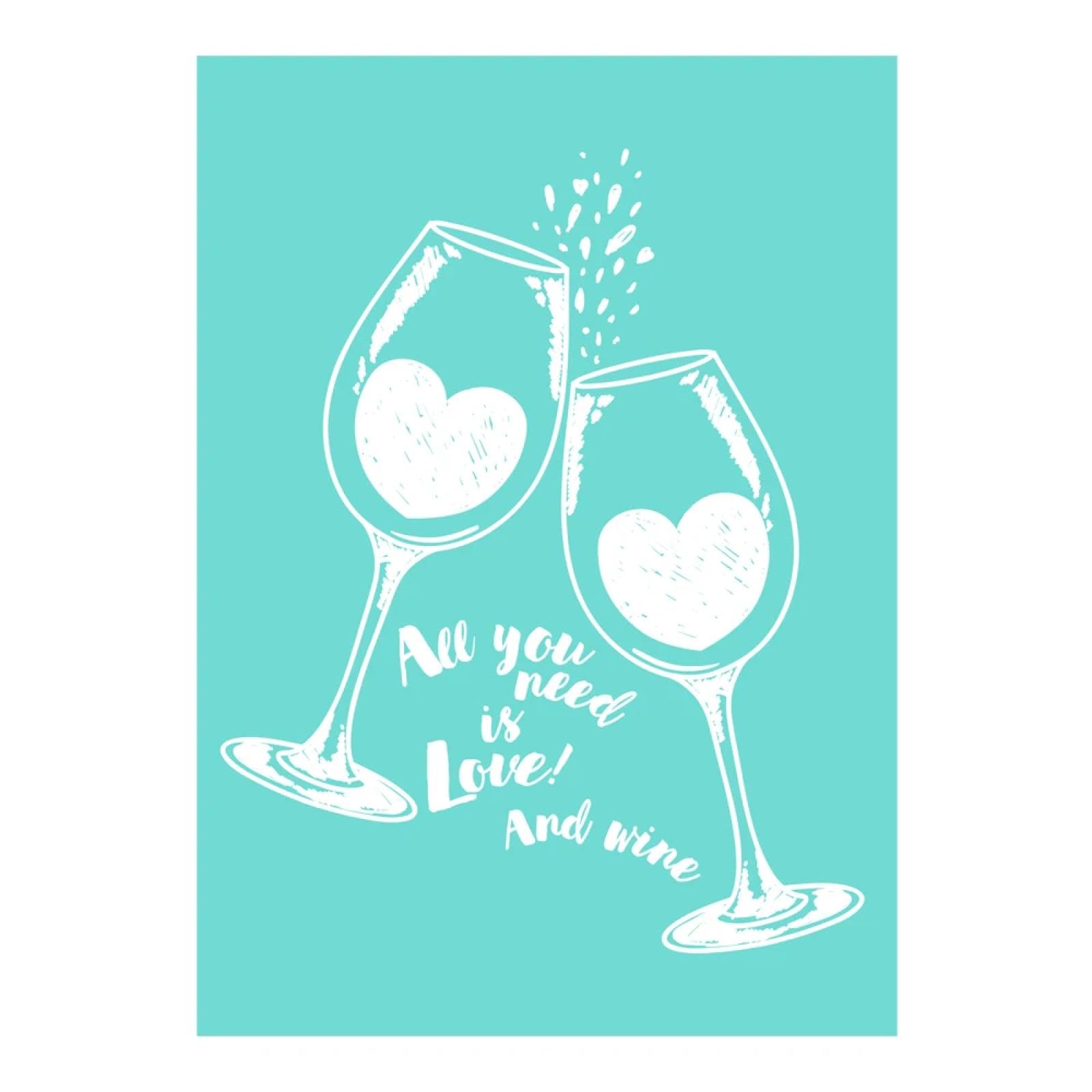 MANGOUSONG Screen Printing Kit,17x13cm Wine Glass Silk Screen Stencils Reusable Silkscreen Print Kit for Printing Handbag Decoration Template Seal Tool