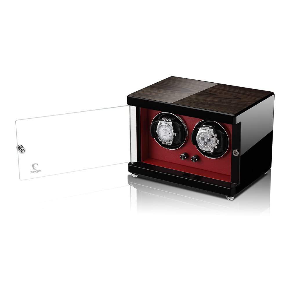 MODALO Uhrenbeweger (Watch Winder) Ambiente MV4 für 2 Uhren Rotes Makassar-Holz Design